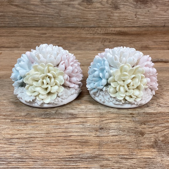 Vintage Candle Holders-Ardalt Lenwile Japan Porcelain Chrysanthemums - Picture 7 of 15